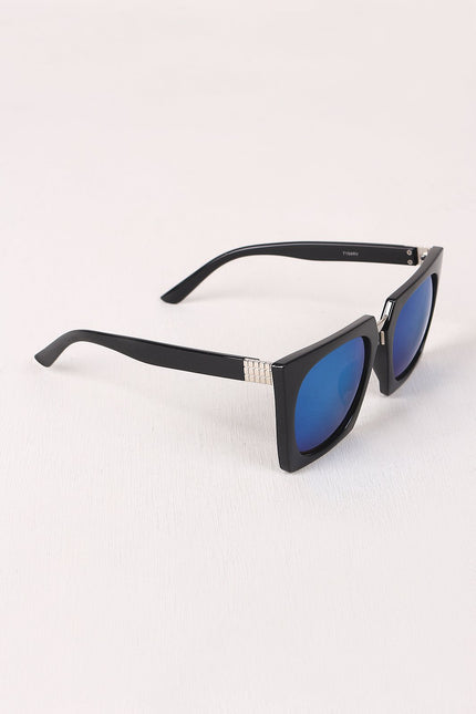 Geometric-Shape Plastic Frame Mirrored Sunglasses - NoveltyOne