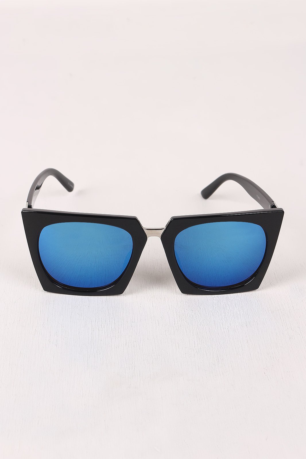 Geometric-Shape Plastic Frame Mirrored Sunglasses - NoveltyOne