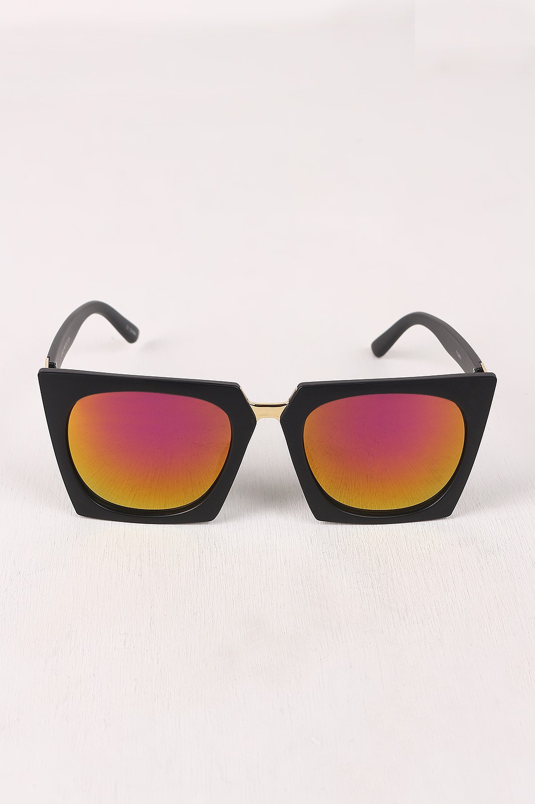 Geometric-Shape Plastic Frame Mirrored Sunglasses - NoveltyOne