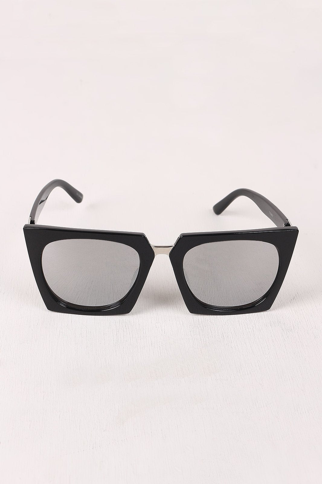 Geometric-Shape Plastic Frame Mirrored Sunglasses - NoveltyOne