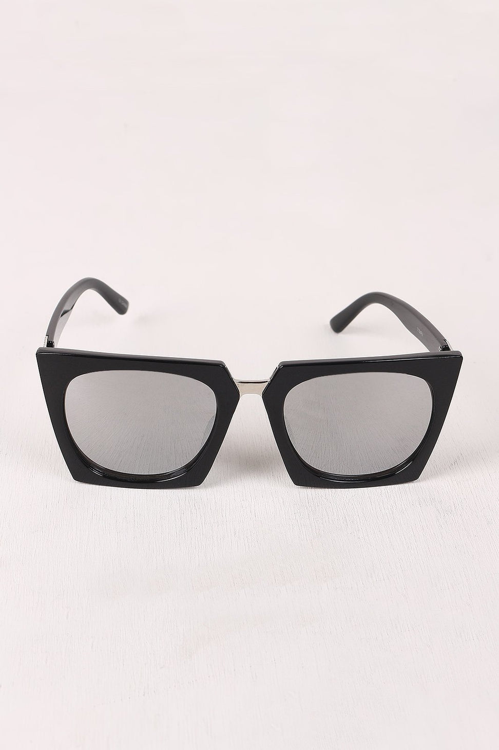 Geometric-Shape Plastic Frame Mirrored Sunglasses - NoveltyOne