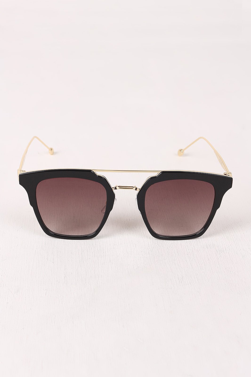 Plastic Frame Double Bridge Cat Eye Sunglasses