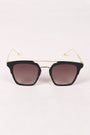 Plastic Frame Double Bridge Cat Eye Sunglasses