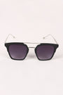 Plastic Frame Double Bridge Cat Eye Sunglasses