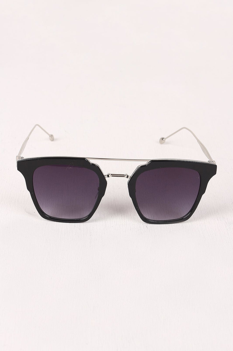Plastic Frame Double Bridge Cat Eye Sunglasses
