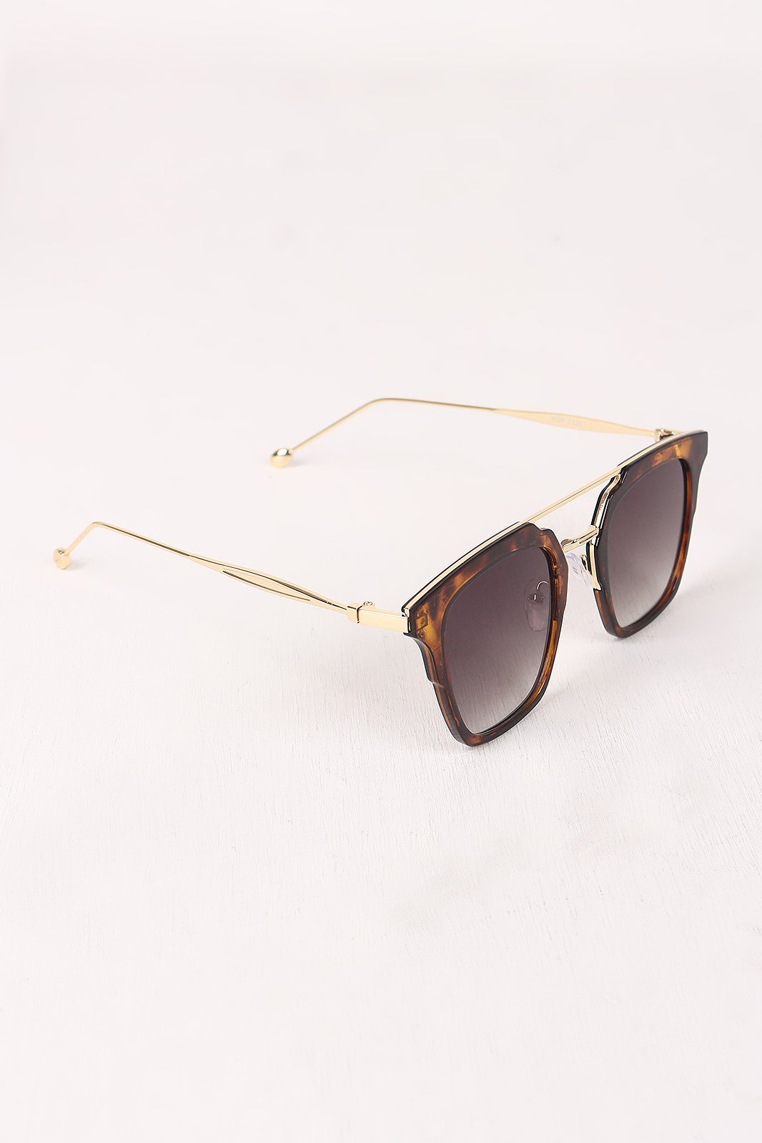 Plastic Frame Double Bridge Cat Eye Sunglasses