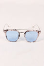 Plastic Frame Double Bridge Cat Eye Sunglasses