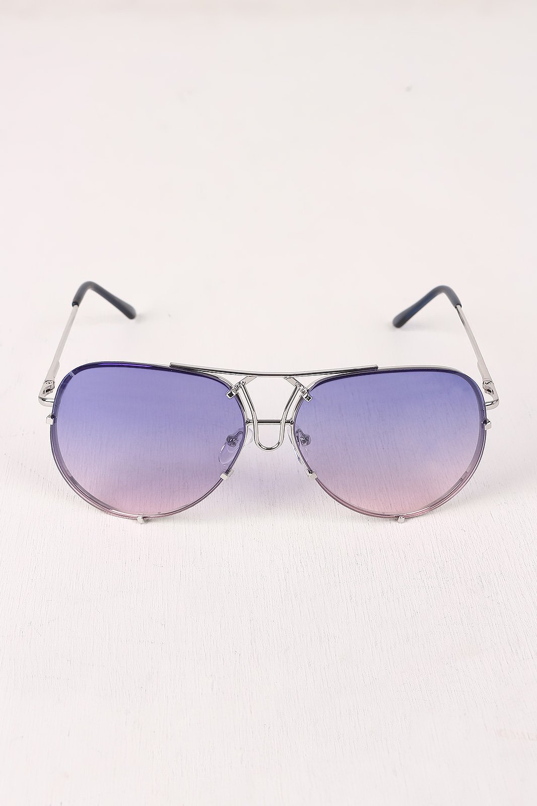 Wire Frame Gradient Aviator Sunglasses