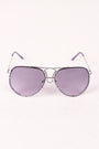 Wire Frame Gradient Aviator Sunglasses
