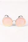 Rimless Round Mirrored Sunglasses