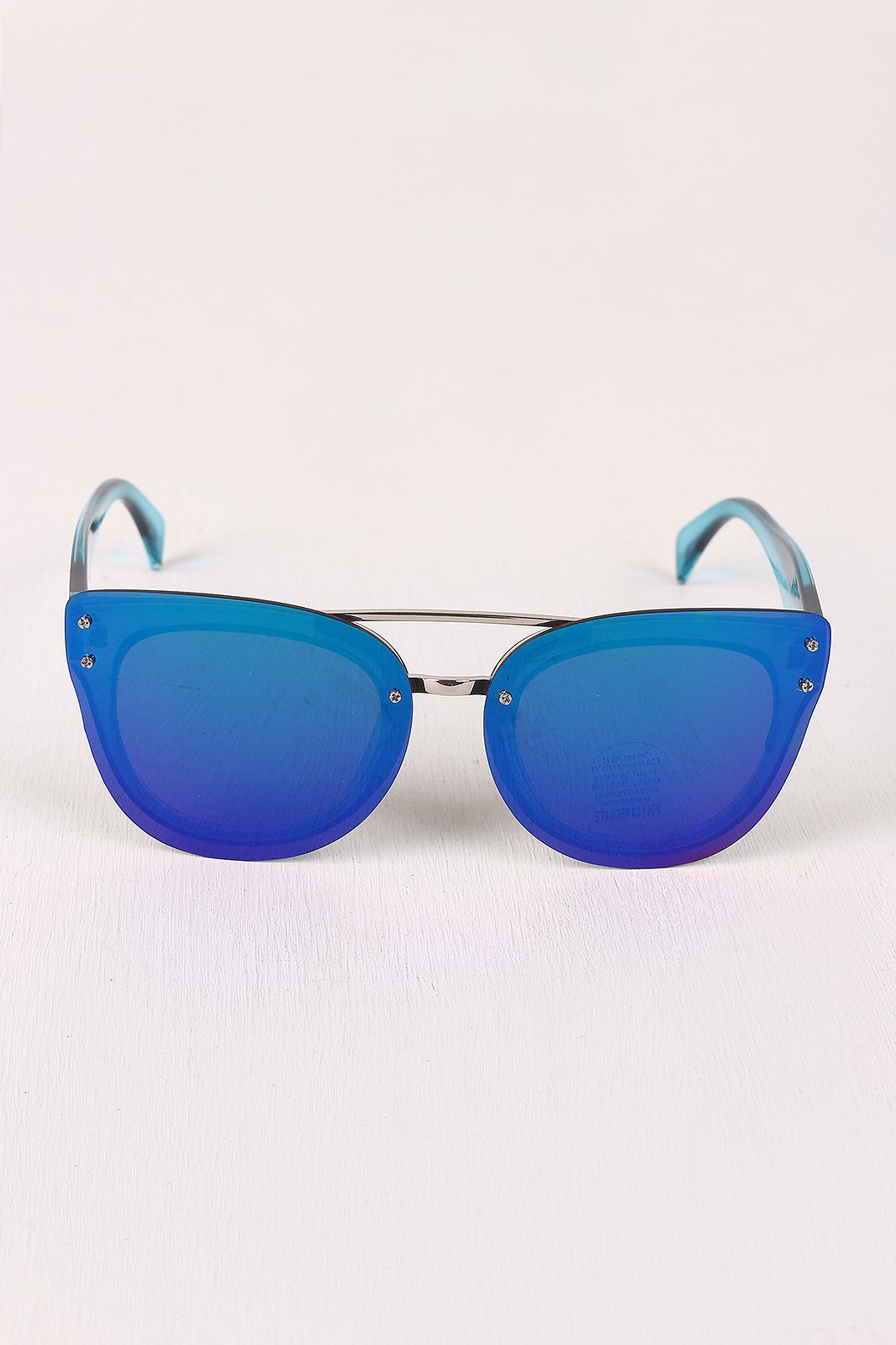 Rimless Mirrored Butterfly Sunglasses