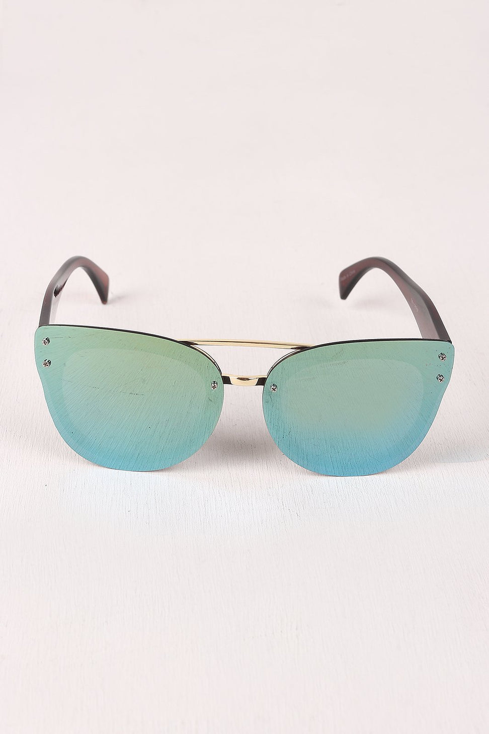 Rimless Mirrored Butterfly Sunglasses