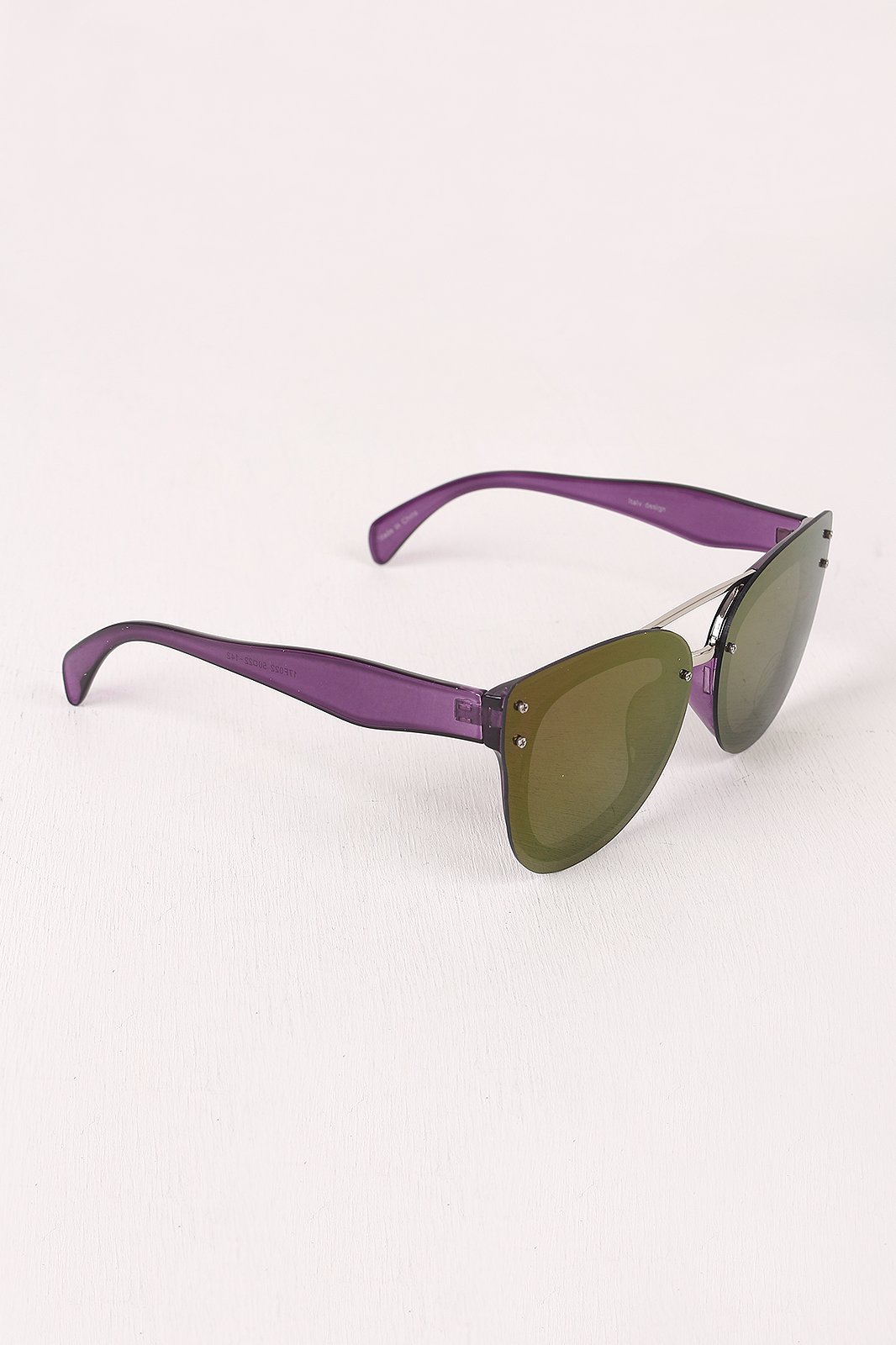 Rimless Mirrored Butterfly Sunglasses