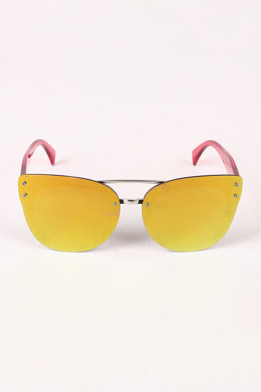 Rimless Mirrored Butterfly Sunglasses