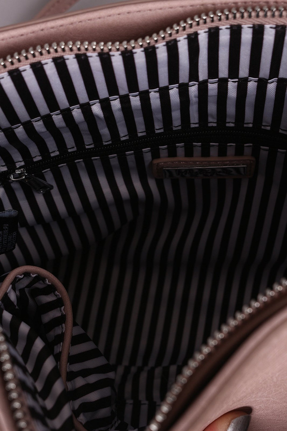 Vegan Leather Zipper Embellishment Bag