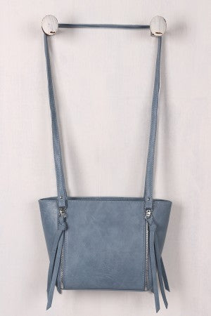 Vegan Leather Zipper Embellishment Bag