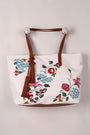 Embroidered Floral Reversible Tribal Tote Bag