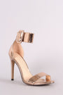 Liliana Patent Ankle Cuff Open Toe Stiletto Heel