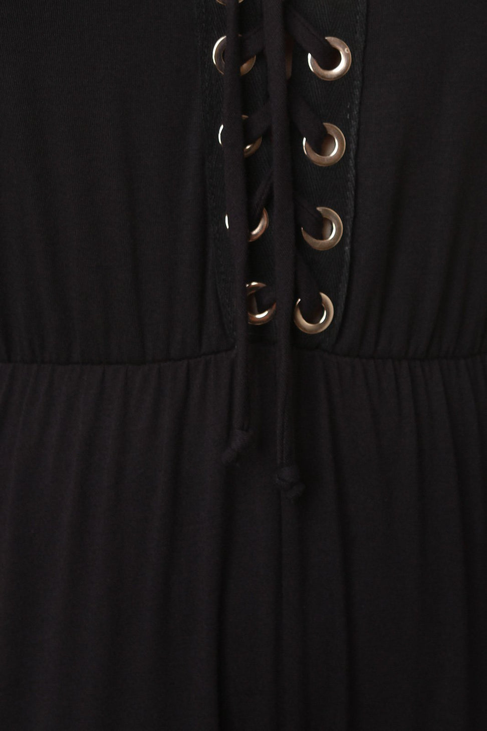 Lace-Up Sleeveless Jersey Knit Jumpsuit