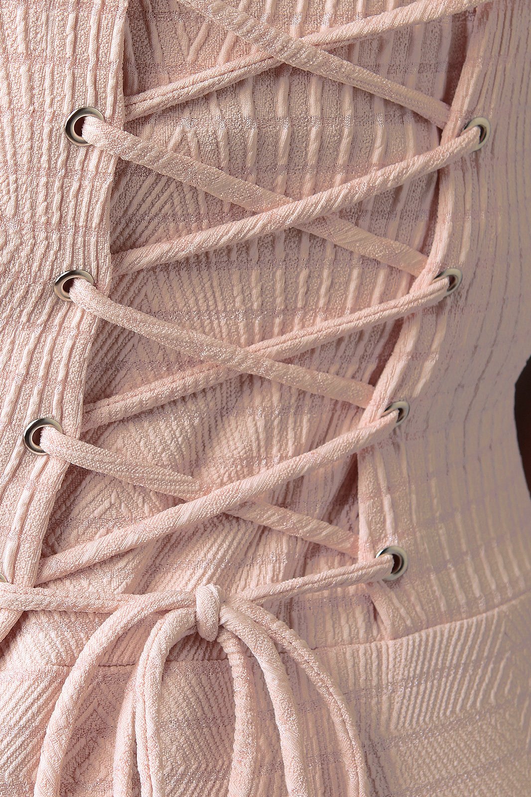 Textured Corset Back Midi Dress