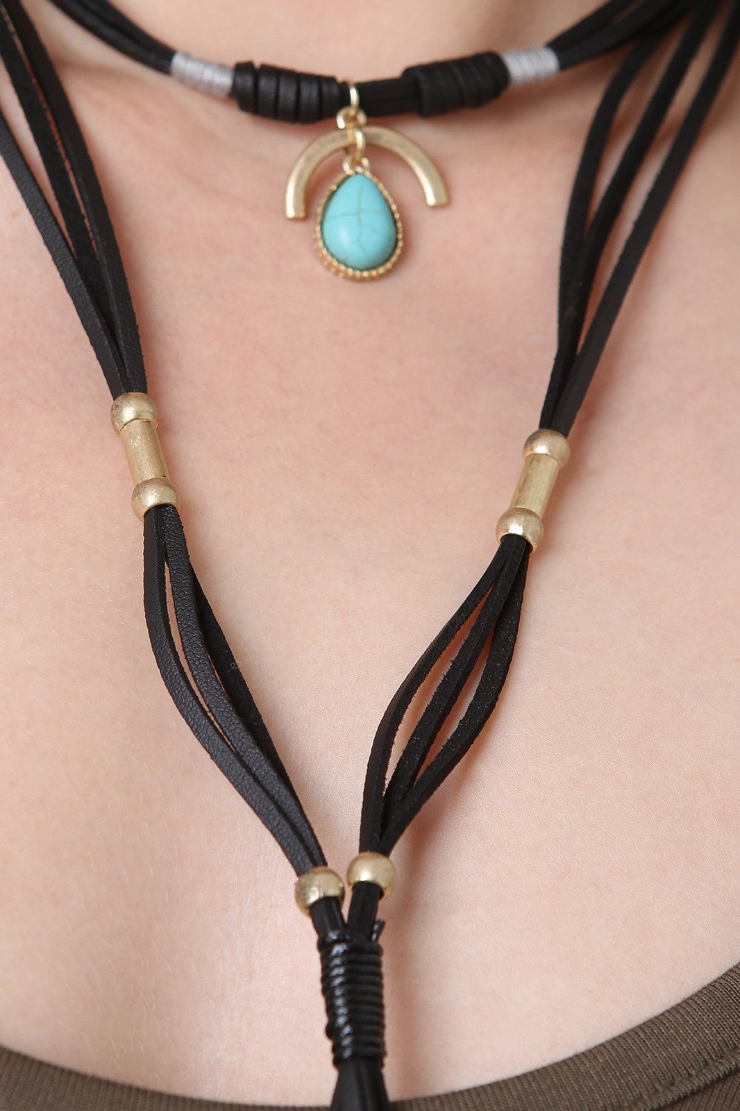 Faux Stone Choker Necklace Set - NoveltyOne