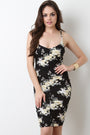Floral Spaghetti Strap Ruched Midi Dress