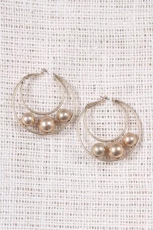 Double Hoop Pearl Earrings - NoveltyOne