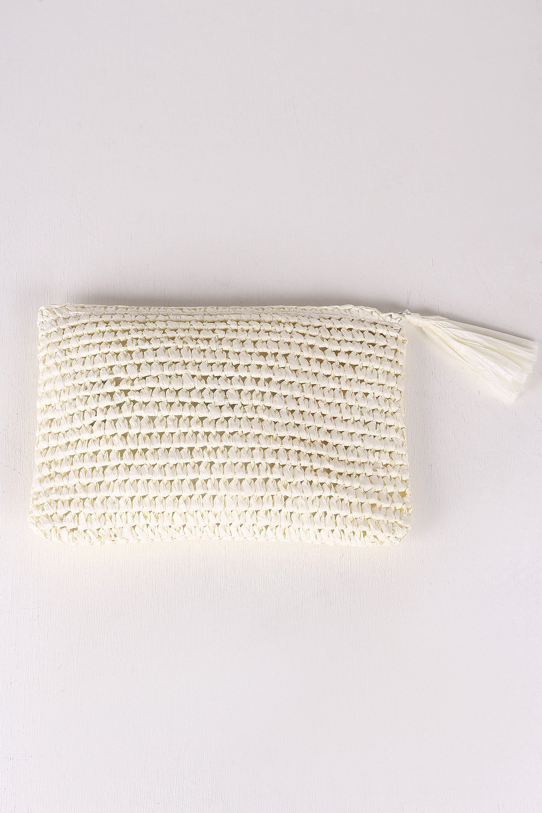 Crochet Paper Straw Tassel Clutch