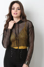 Fishnet Mesh Crop Hoodie - NoveltyOne