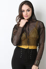 Fishnet Mesh Crop Hoodie - NoveltyOne