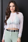 Fishnet Mesh Crop Hoodie - NoveltyOne
