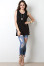 Side Slit Shift Top