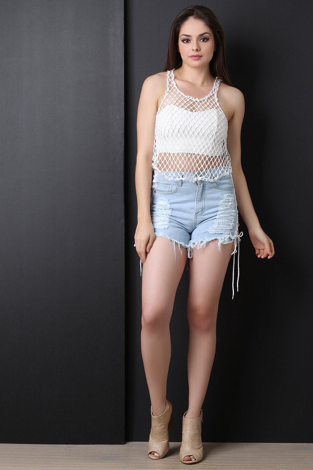 Netted Chambary Contrast Tank Top - NoveltyOne