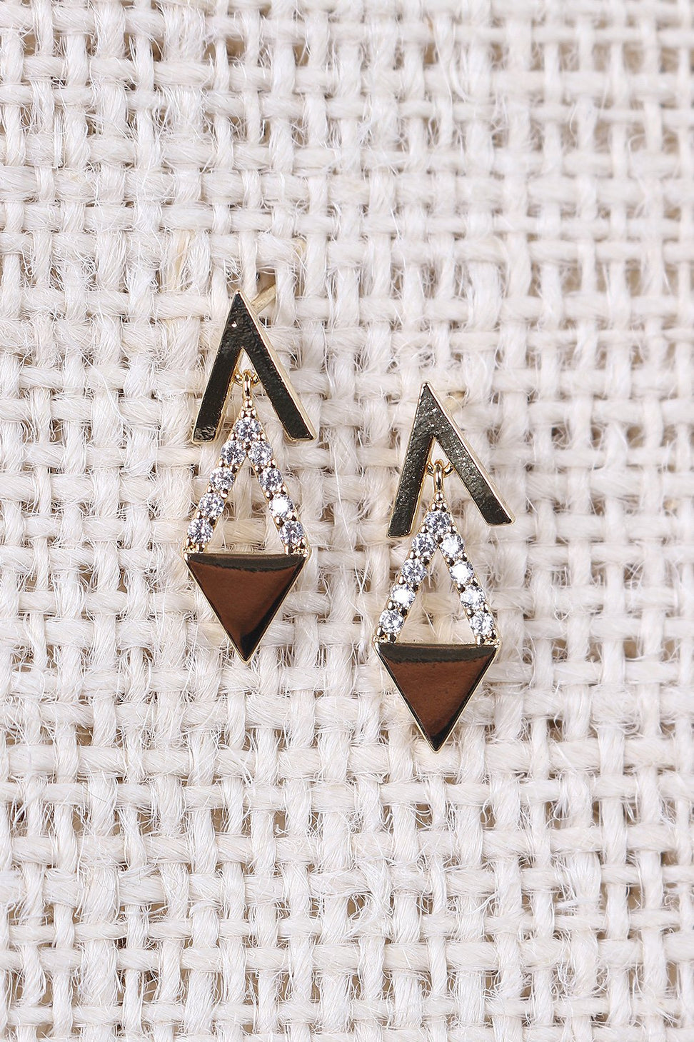 Rhinestone Open Triangle Earring