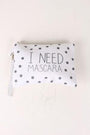 I Need Mascara Polka Dot Canvas Clutch