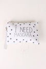 I Need Mascara Polka Dot Canvas Clutch