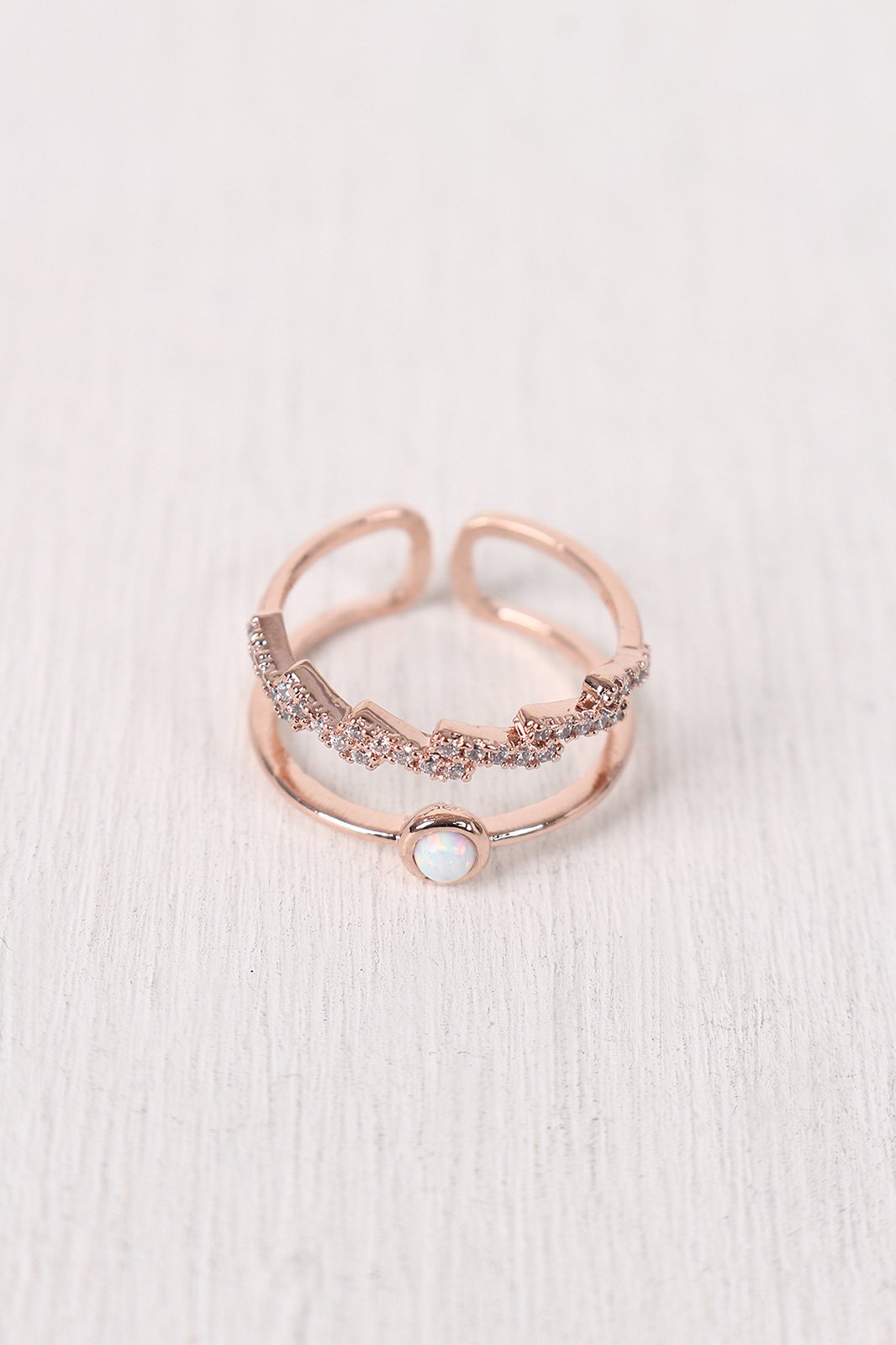 Open Ended Rhinestone Lightening Bolt Ring