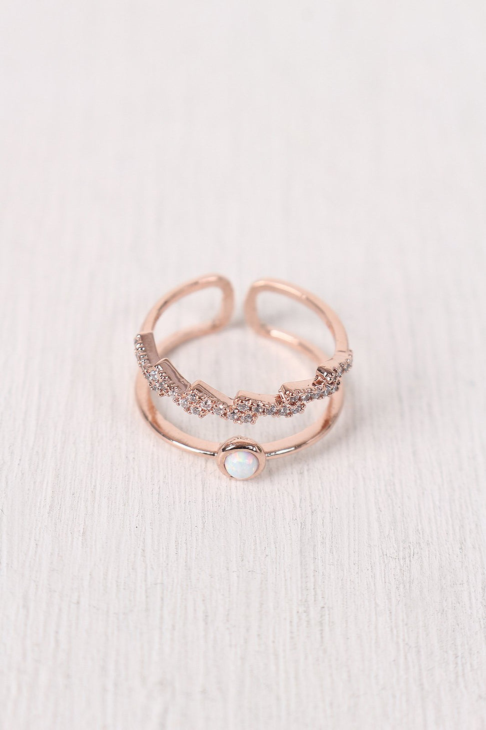 Open Ended Rhinestone Lightening Bolt Ring