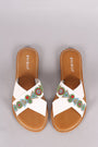 Bamboo Beadwork Crisscross Slide Sandal