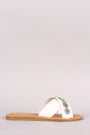 Bamboo Beadwork Crisscross Slide Sandal
