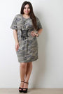 Camouflage Corset T-Shirt Dress