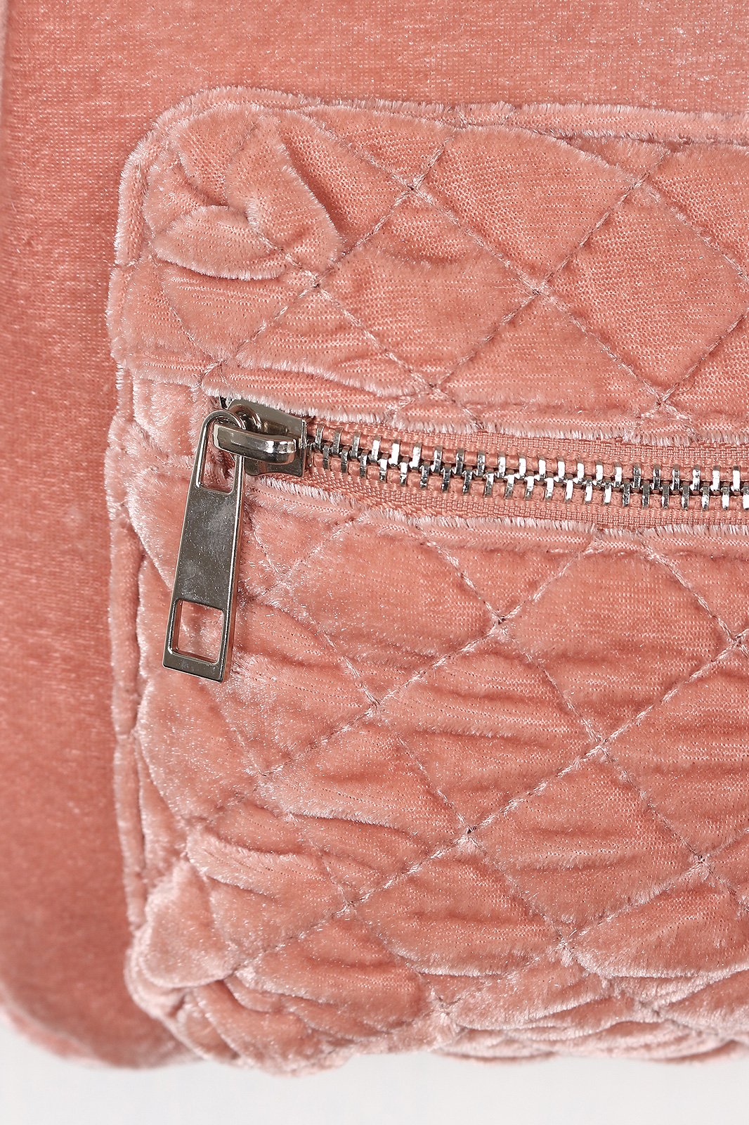 Velvet Quilted Front Mini Backpack