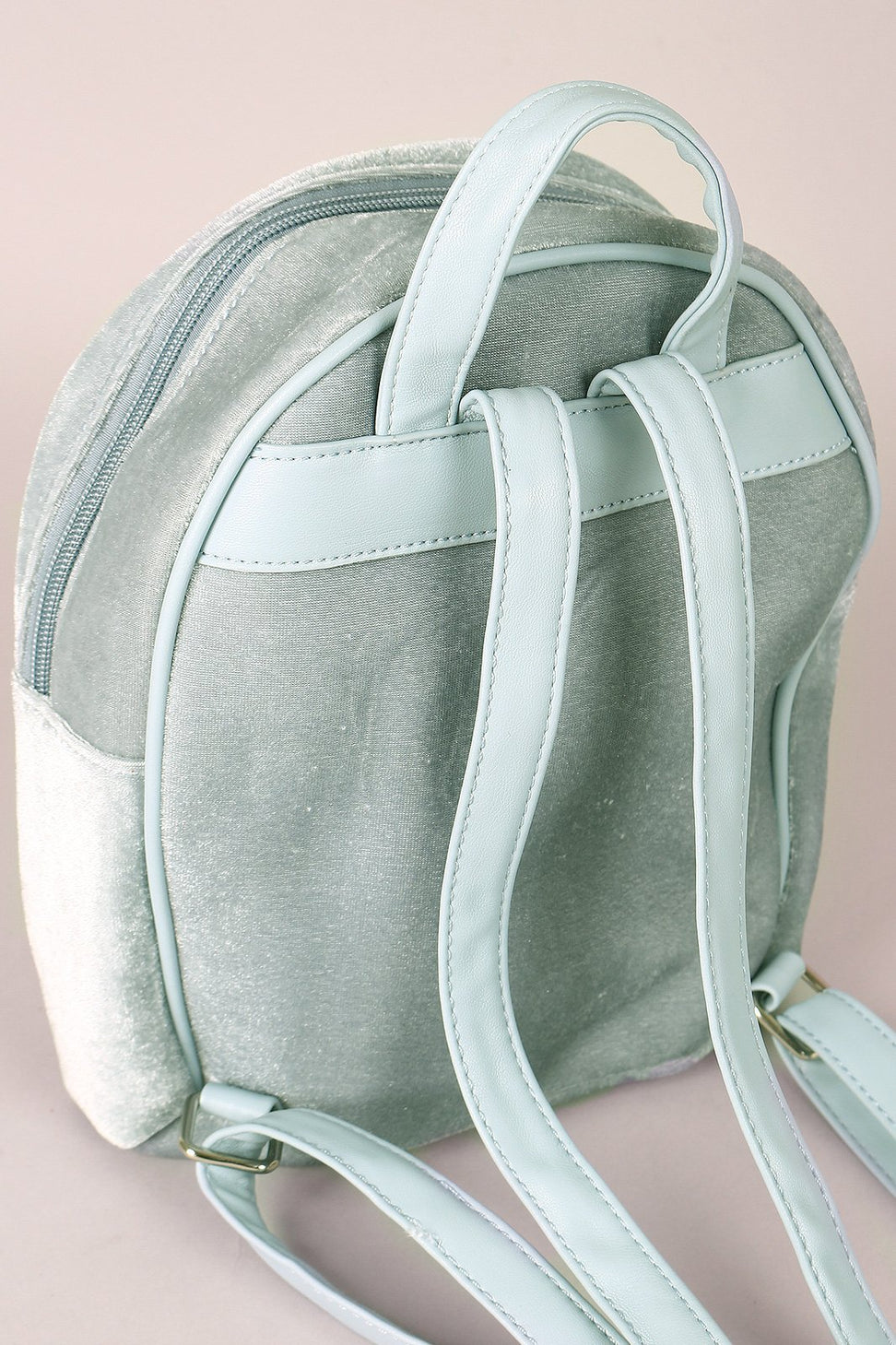 Velvet Quilted Front Mini Backpack