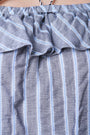 Off The Shoulder Ruffle Striped Shift Dress