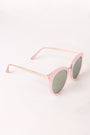 Oversized Metallic Accent Mirrored Sunglasses