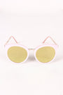 Oversized Metallic Accent Mirrored Sunglasses
