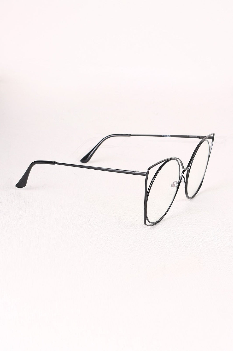 Oversized Clear Lens Open Wire Framed Glasses