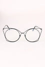 Oversized Clear Lens Open Wire Framed Glasses