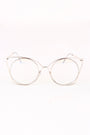 Oversized Clear Lens Open Wire Framed Glasses