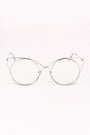 Oversized Clear Lens Open Wire Framed Glasses